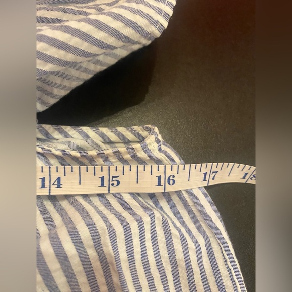 Zara Basic Off Shoulder Blue and White Stripe Dress with Pockets Size XS - Picture 6 of 8